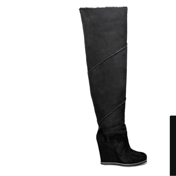 UGG MONDRI OVER THE KNEE BOOT IN SOFT SHEEPSKIN 4 INCH WEDGE - Picture 2 of 13